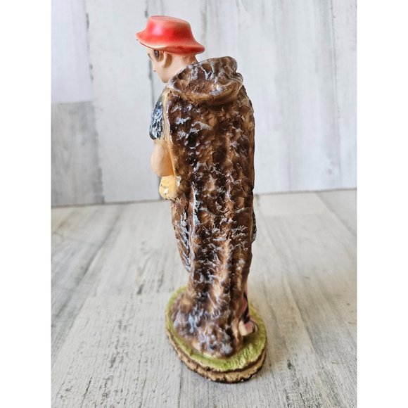 Vintage chalkware Italian Shepherd nativity man lb New York decor religious - Picture 3 of 8